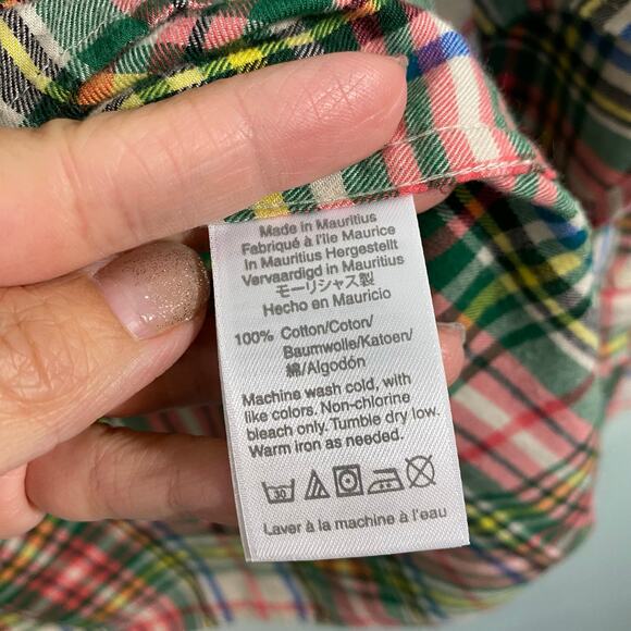 J. Crew Always Women Multicolor Tartan Plaid Flannel Classic Boy Shirt Sz 2 NWT - Picture 7 of 8